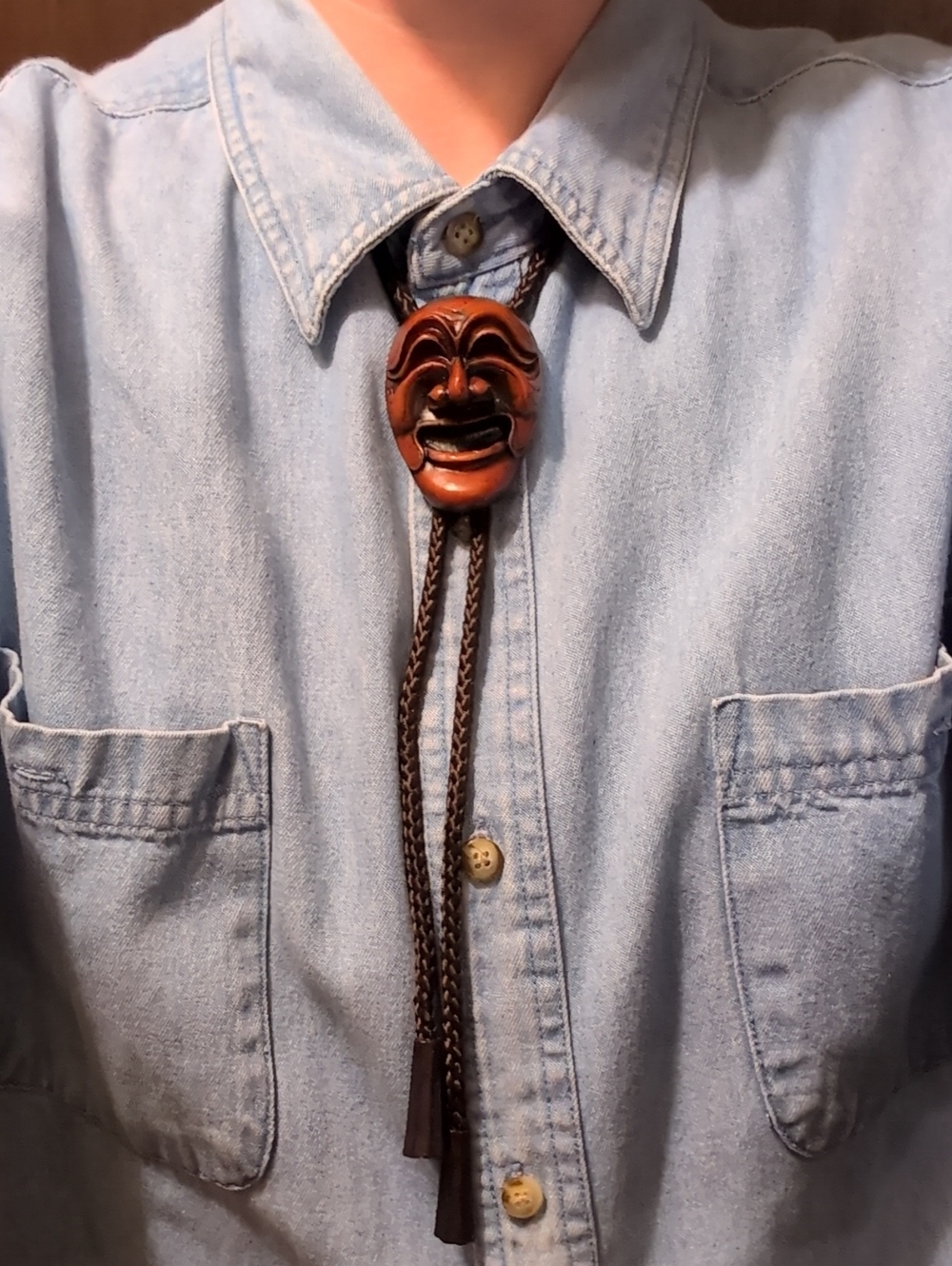 Korean Hahoetal Bolo Tie